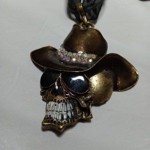Cowboy skull necklace Handmade